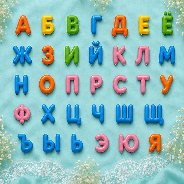 Буквы «Воздушные шары» — вид 3